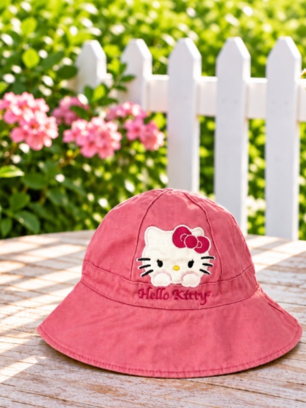 Hello Kitty Sanrio Childs Pink Sun Bucket Hat